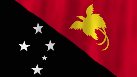 Papua-New-Guinea-flag-country-animation-3D-symbol-design-waving-in-wind-movement-national-patriotism-world-culture-emblem-banner-Oceania-red-yellow-black