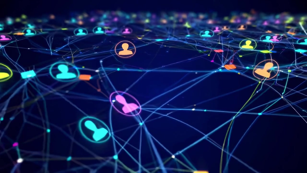 Rede Digital de Ícones de Pessoas Conectadas Representando Comunicação Global