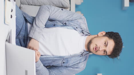 Vertical-video-of-Portrait-of-man-feeling-excited.