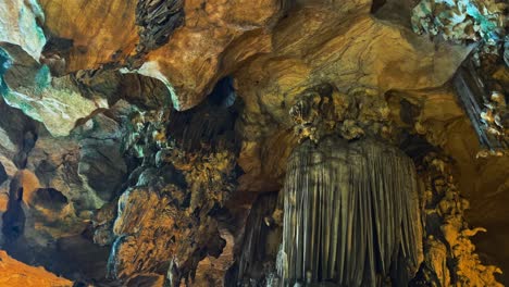 stone formations inside kek look tong cave temple in ipoh, perak, malaysia