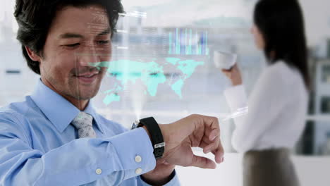 Businessman-using-his-smartwatch