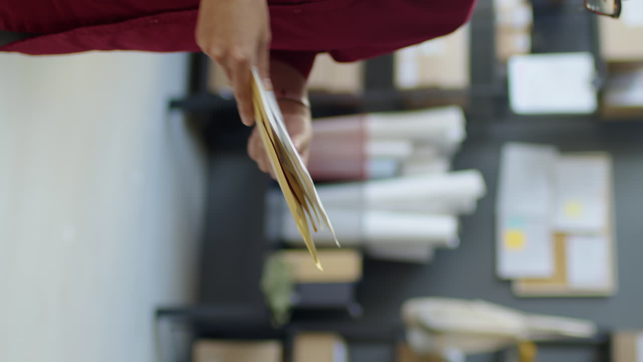 Giving Letters to Courier for Delivery