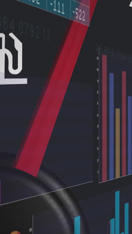 animación del procesamiento de datos sobre el panel del coche