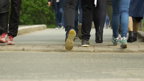 people walking on a city street