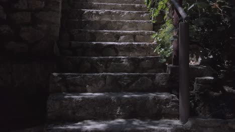 stone stairs in the shade on a summer day