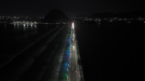 an aerial video of vijayawada at night, featuring the prakasam barrage, would offer a breathtaking panoramic view of the city. illuminated bridge, with its busy road and bustling streets