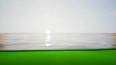 half underwater sunset ocean scene