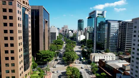 faria lima avenue  postcard of downtown district of sao paulo brazil.