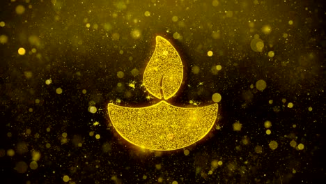 la animación del icono de la lámpara diwali diya