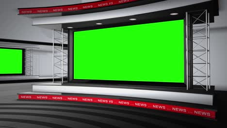 A-TV-Studio-with-Green-Screens