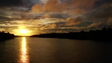 a magnificent sunset along the amazon river in brazil