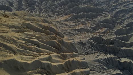 abstract patterns of eroded badlands landscape