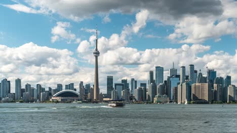 toronto, ontario, canada, timelapse view of toronto skyline and lake ontario by day during summer