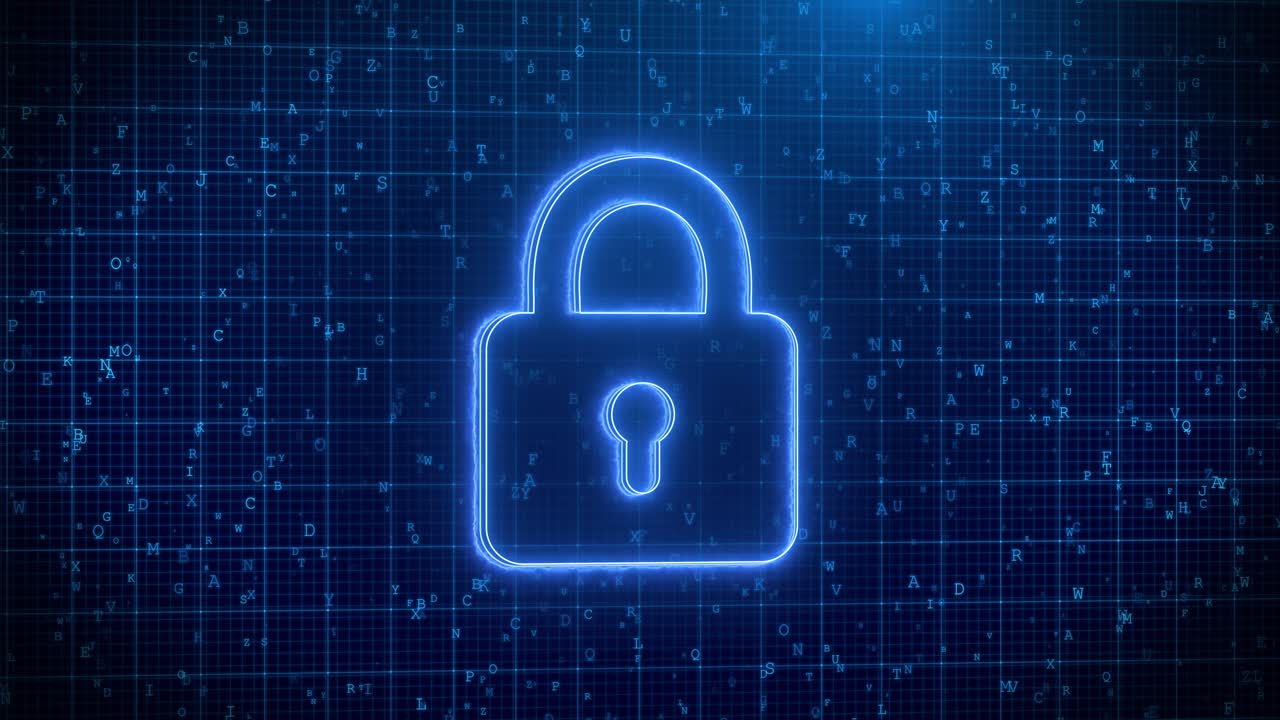 Cybersecurity protection of internet systems loop backgrounds from cyberthreats 4k security lock