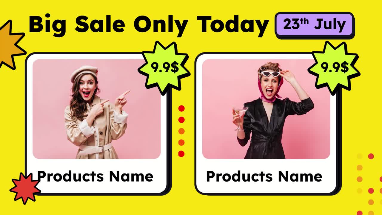 Dynamic Fashion Sale Promotion Featuring Stylish Young Women
