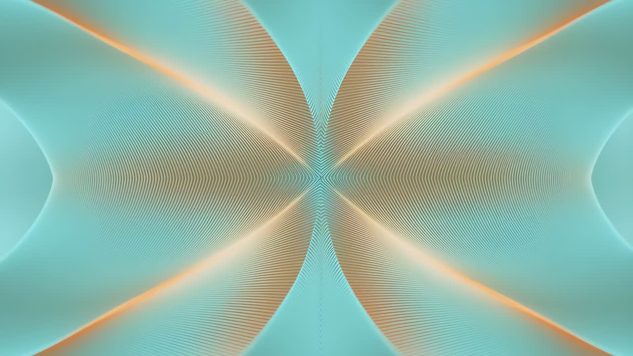 Abstract Symmetrical Teal and Orange Curved Pattern