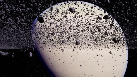 impresionante vista de saturno rodeado por un anillo de escombros cósmicos