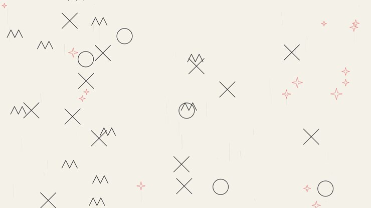 Abstract Motion Background with Geometric Shapes and Symbols