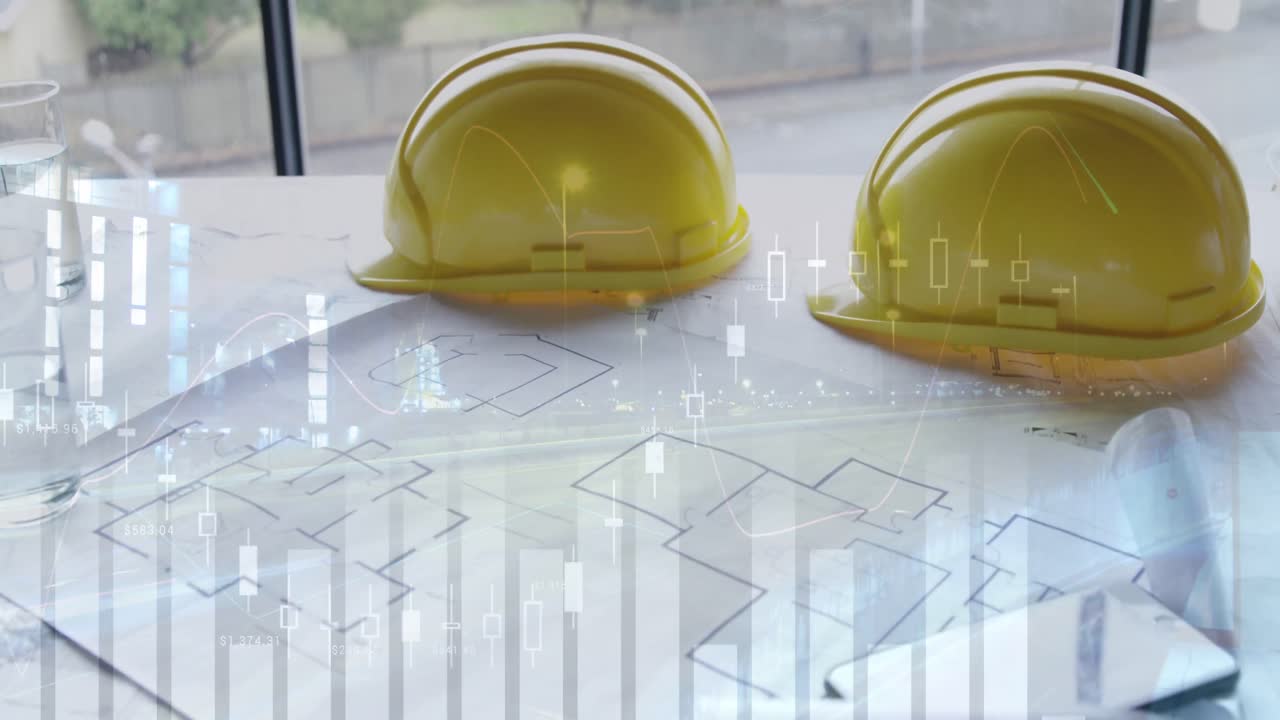 planes de construcción establecidos en una tabla 4k