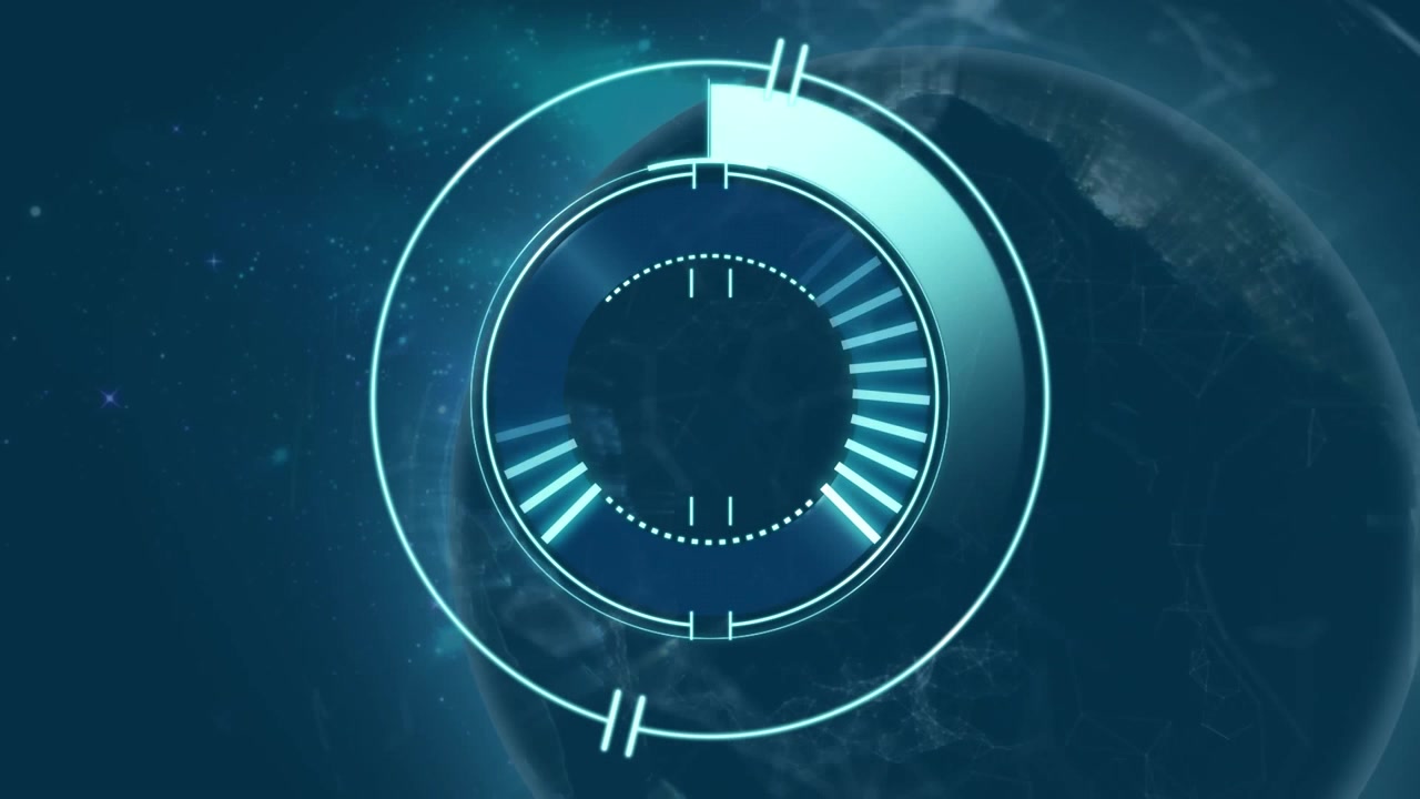 Animation of scope scanning over stars on black background