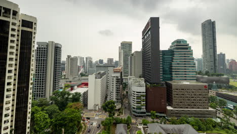 singapore - 5 march 2025 : timelapse of the singapore skyline on overcast day