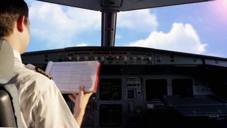 vista de la cabina del avión