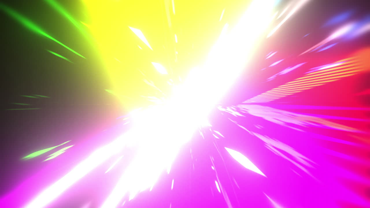 검은 바탕 위에서 움직이는 다채로운 터널의 애니메이션