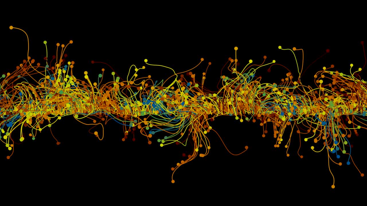 Abstract particles with trails.