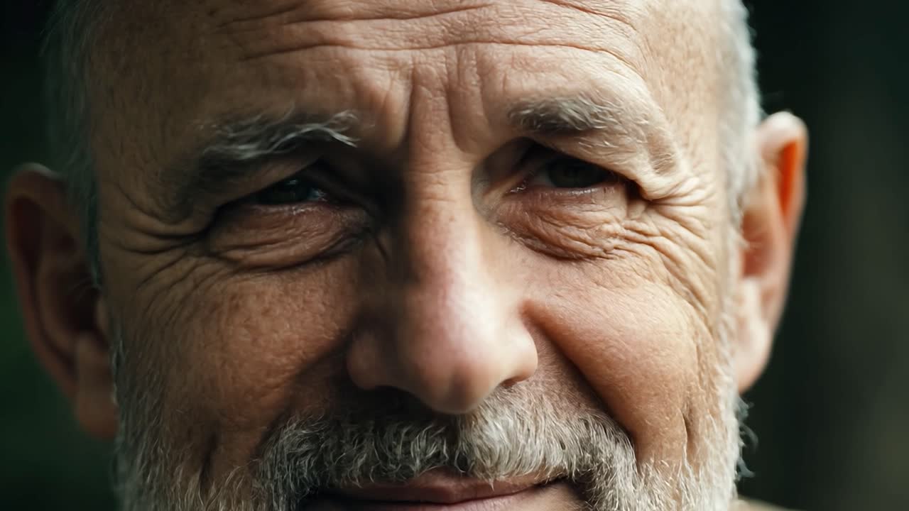Primo piano di un uomo anziano sorridente