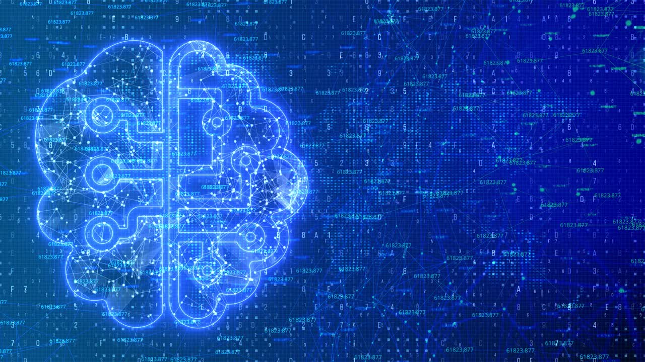 Artificial intelligence big data machine learning concept cyber mind domination circuit board and