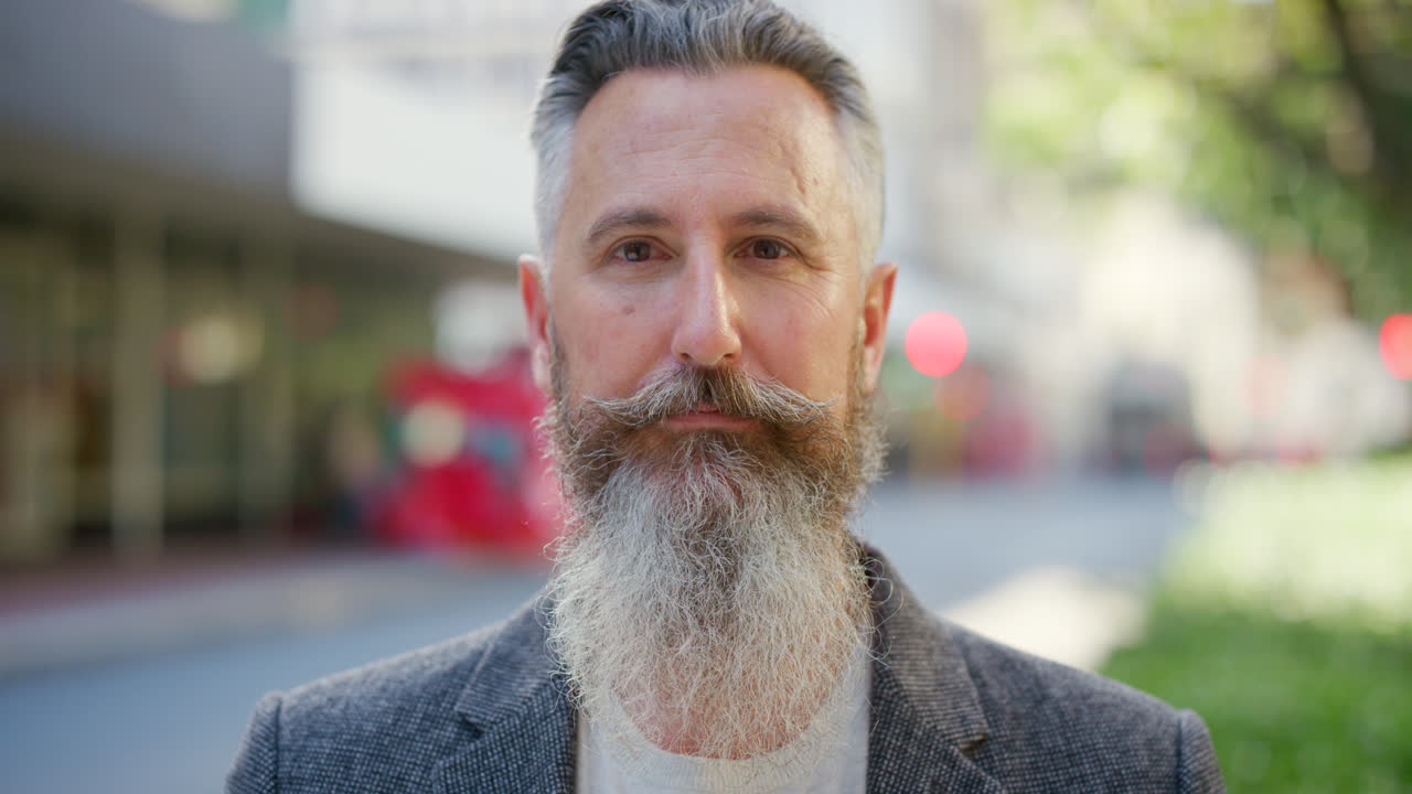 rostro de un hombre maduro con una barba llena