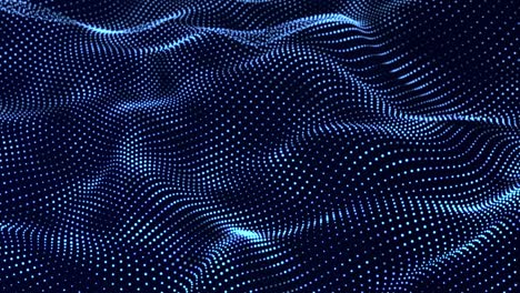 dynamic wave of glowing particles. digital technology background. 3d rendering. seamless loop. 4k