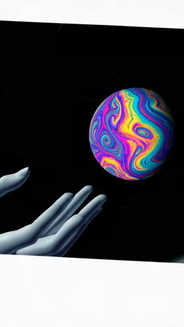 vibrant swirling orbs and futuristic hands