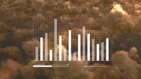 animación de diversos procesamientos de datos sobre cadenas de adn y nubes sobre fondo negro.