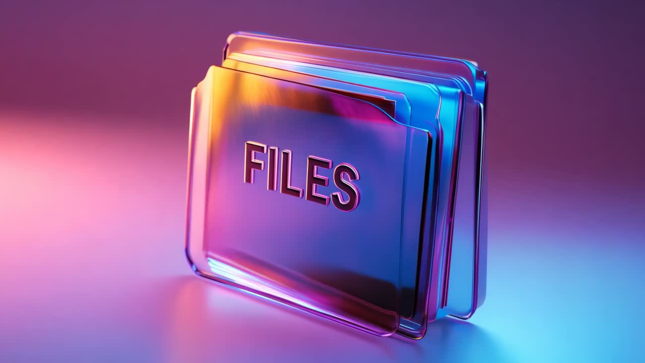 3D Rendered Files Folder Icon