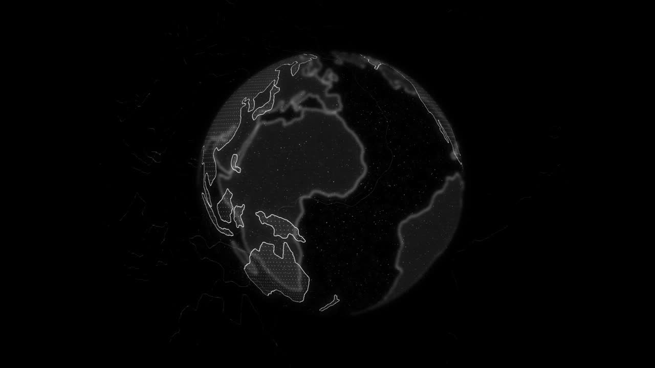 blanco ver a través del mundo digital globo terráqueo girando