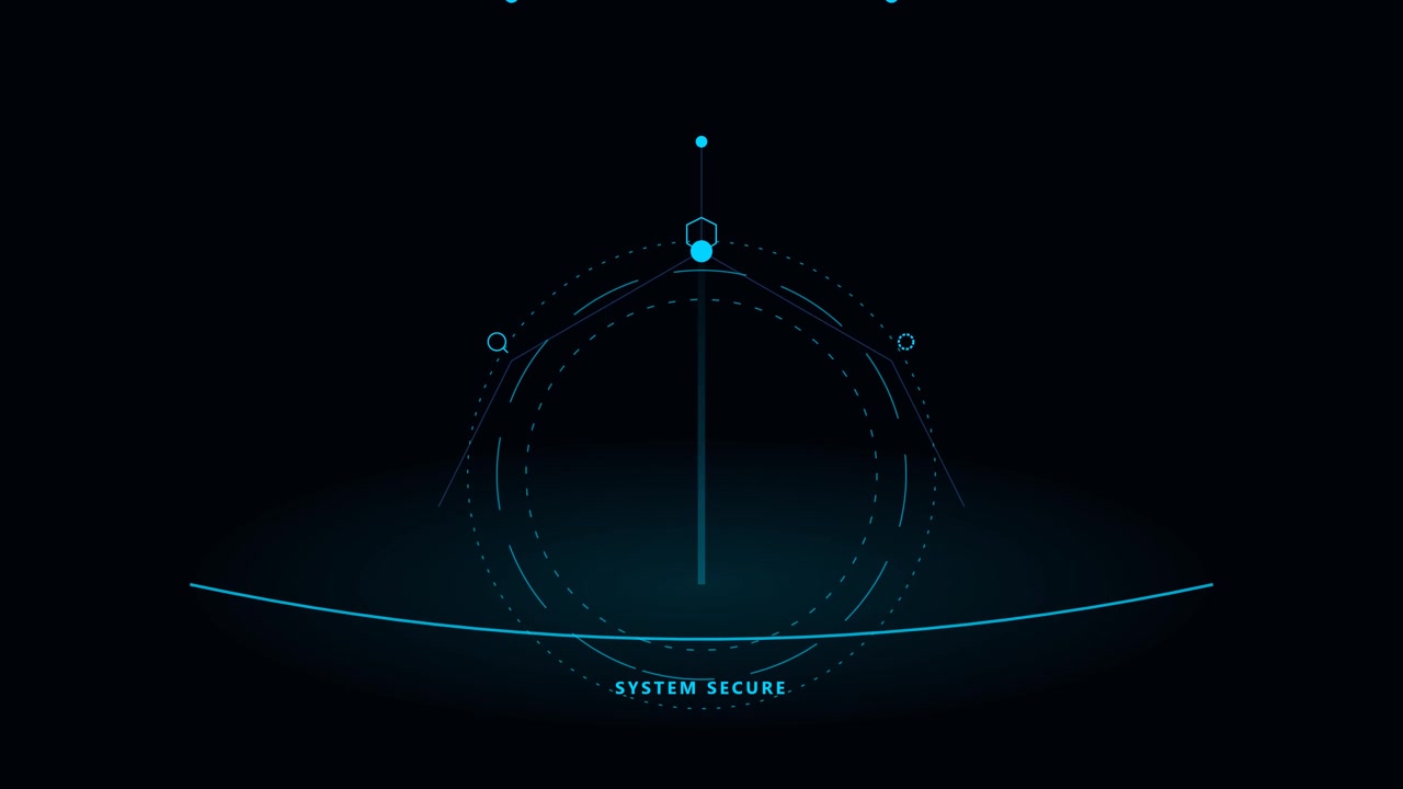 Digital HUD Interface Displaying System Secure Status