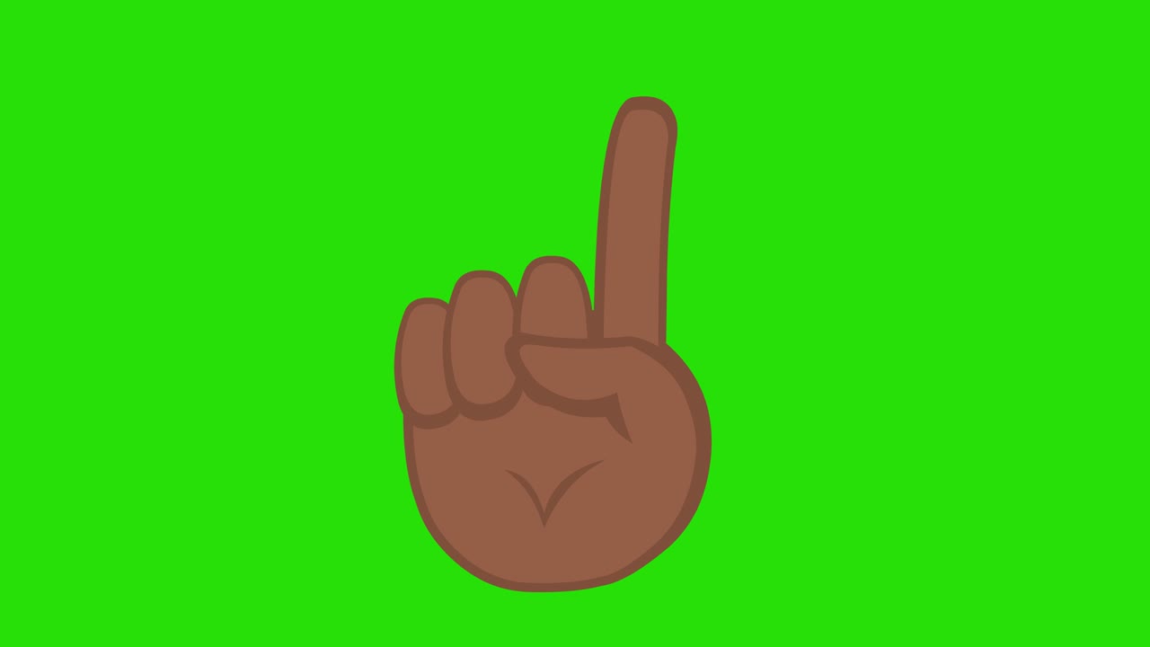Loop animation of a brown hand counting to five on a chroma green background