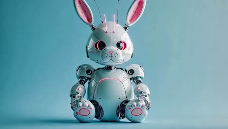 cute robotic bunny character