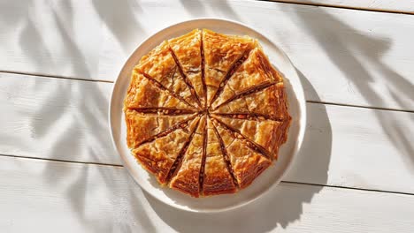 delicious baklava serving with honey and nut filling