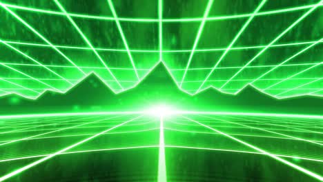 retro 80s vhs tape video game intro landscape vector arcade wireframe mountains