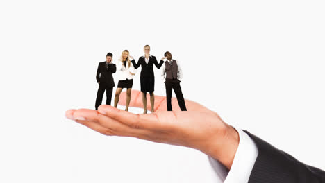 la mano humana de las personas de negocios. concepto de dar trabajo