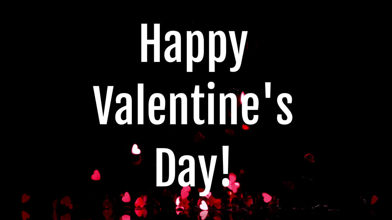Scritta bianca 'Buon San Valentino' con cuori