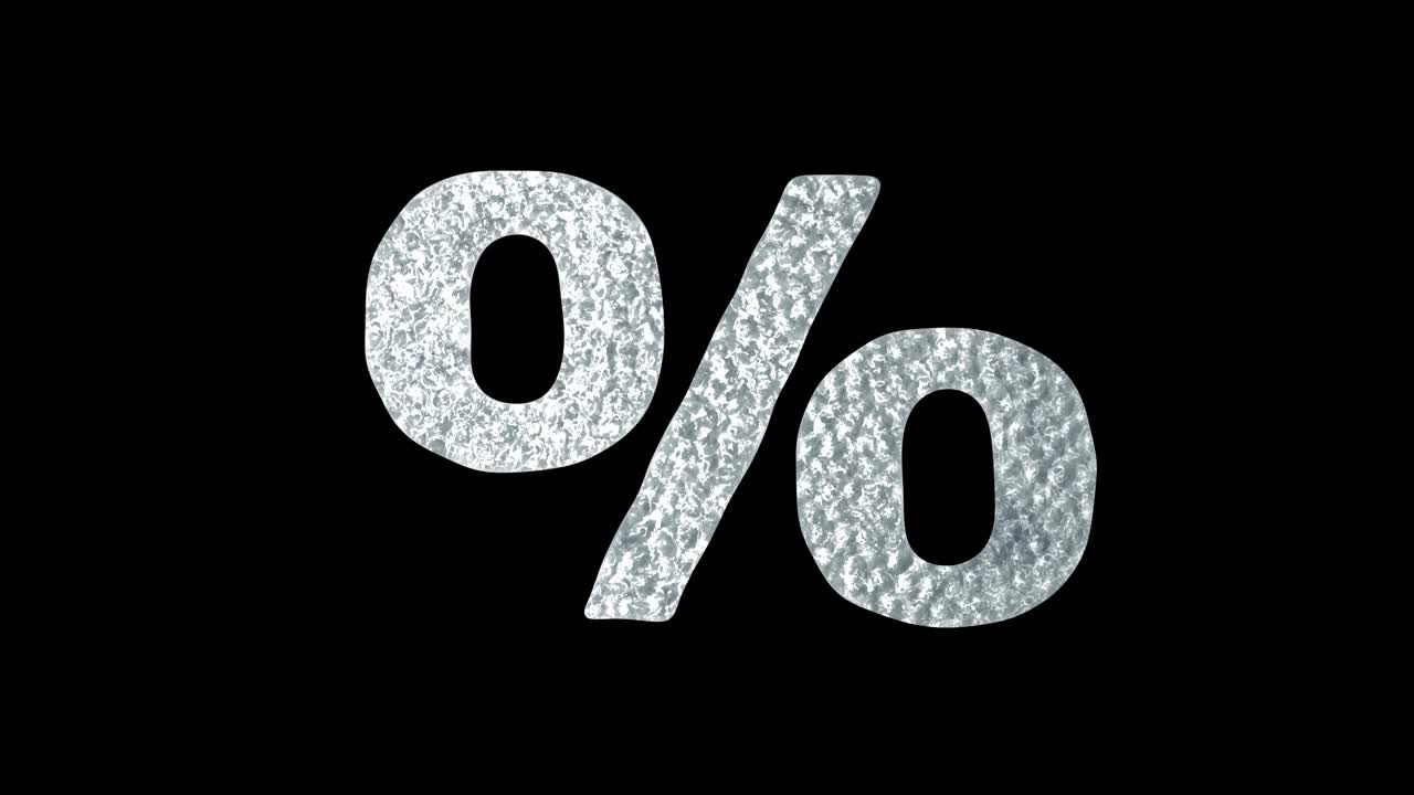 marca de porcentaje - concepto de números de agua de hielo animados