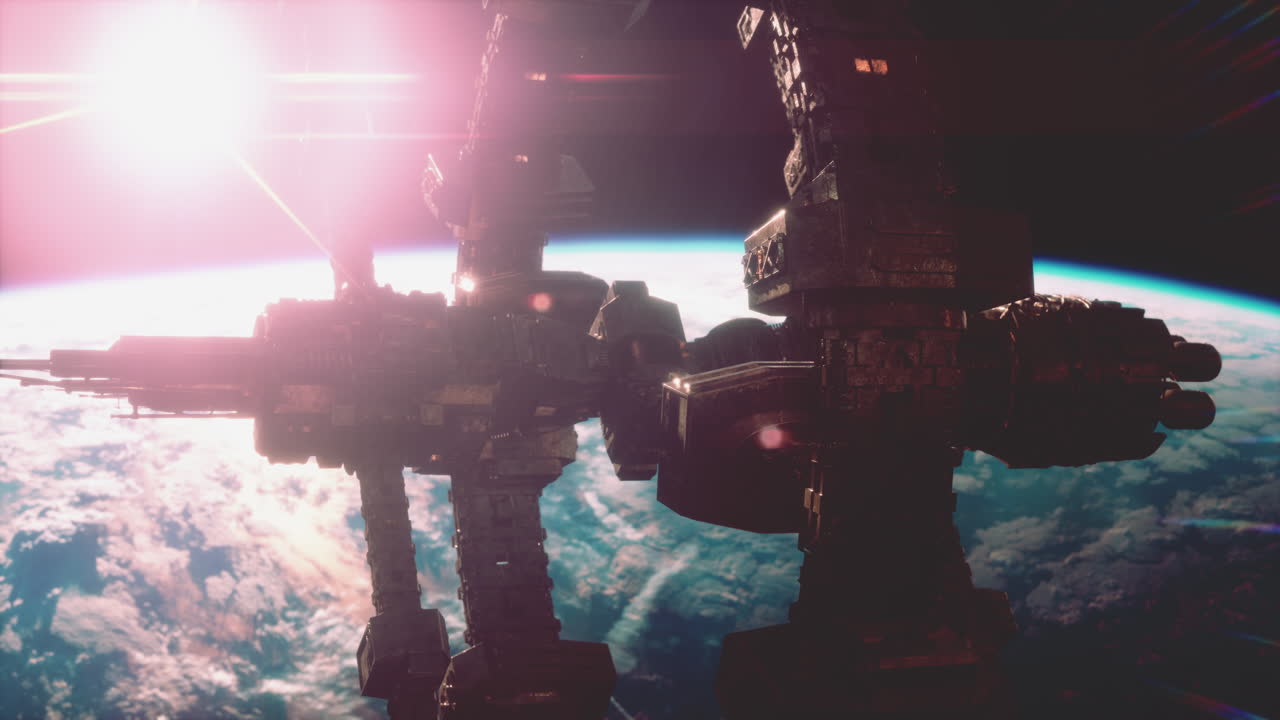 Nave madre aliena vicino alla Terra elementi forniti dalla NASA