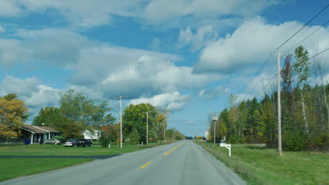 Drive-Along-Road-Of-Typical-Small-American-Town