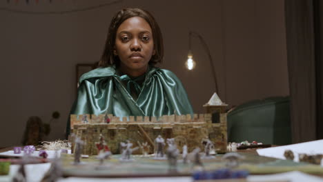 Woman playing role game