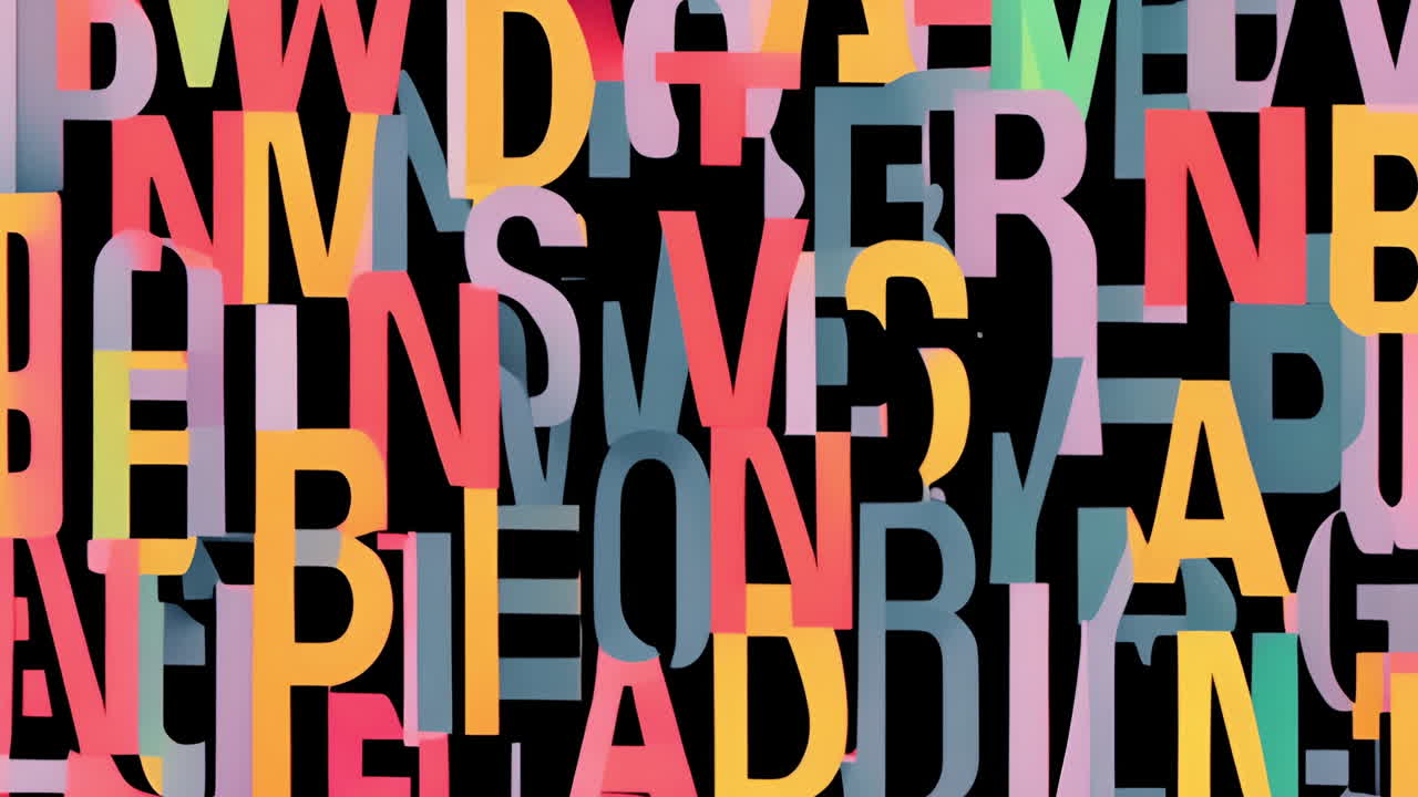 Abstract Colorful Overlapping Typography