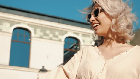 stylish woman in sunglasses