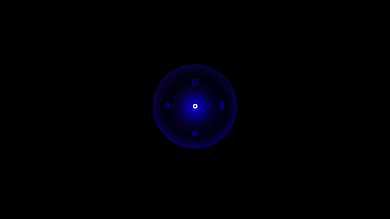 reloj de color azul animación de lapso de tiempo 24 horas flecha de velocidad fondo
